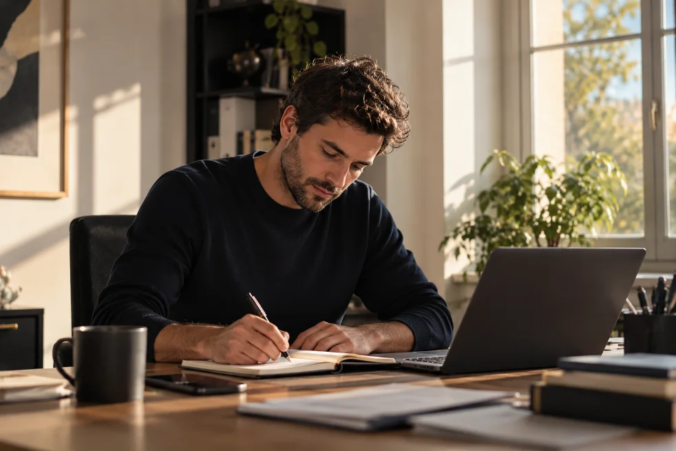 Un conseiller Invassist à son bureau